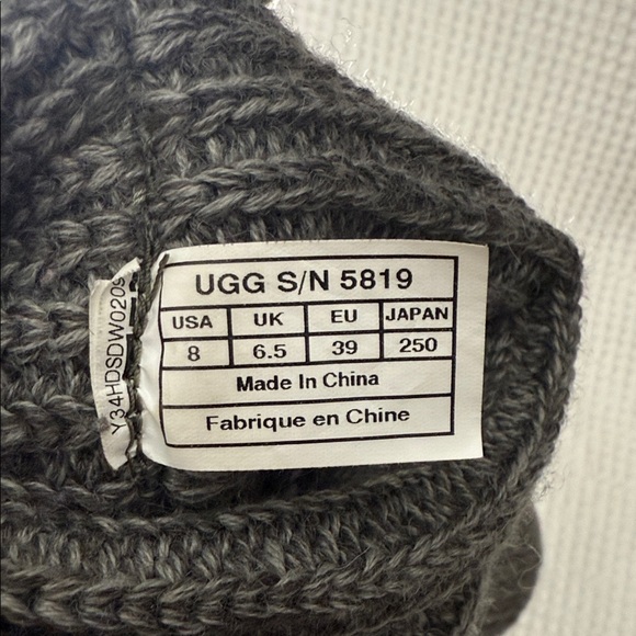 UGG Grey Kit Button Boots - Size 8 - Picture 6 of 7